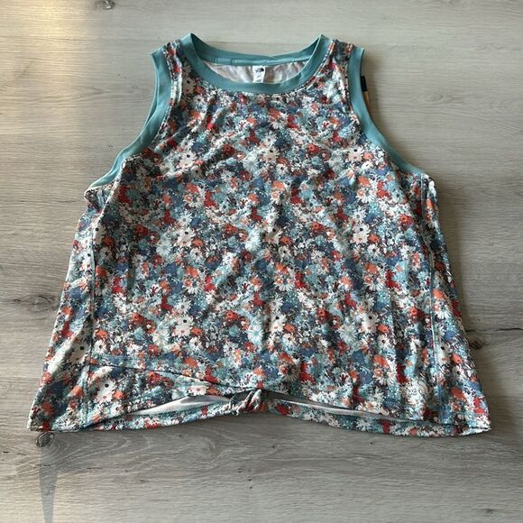 The North Face Dawndream Cross-Front Muscle Tank Reef Waters Daisy Print XXL NWT - Picture 3 of 5